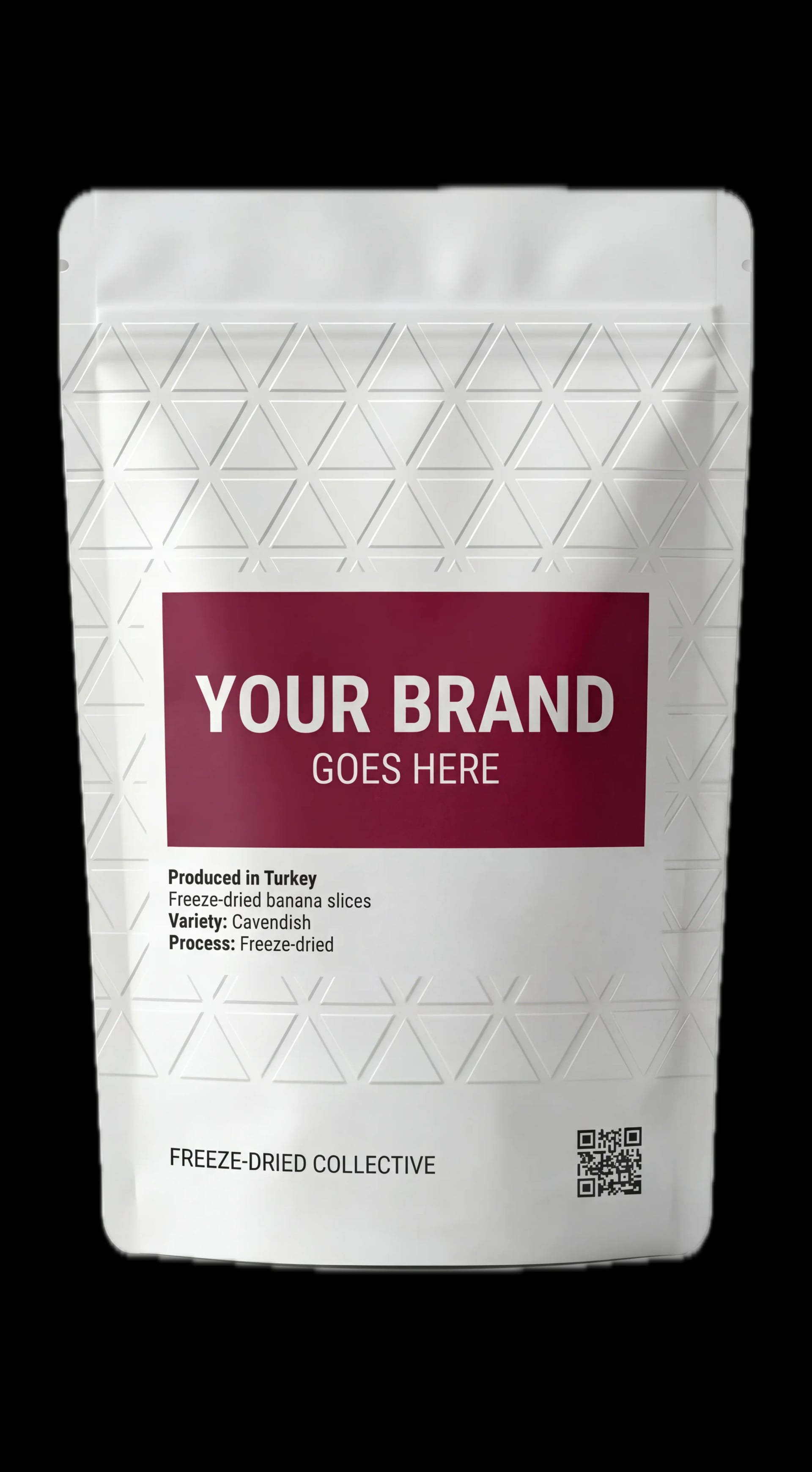 Freeze-dried strawberry product packaging showcasing 100% natural fruits